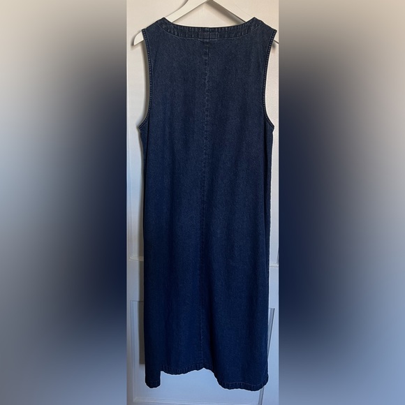 Petite Long Denim Button Down Dress - Picture 3 of 3